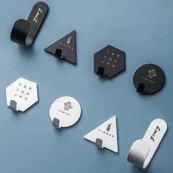 

4PCS Hook Household Kitchen Door Stainless Steel Hook Hanger Creative Letter Cactus Key Bag Black White Kitchen Wall Hooks ^o^