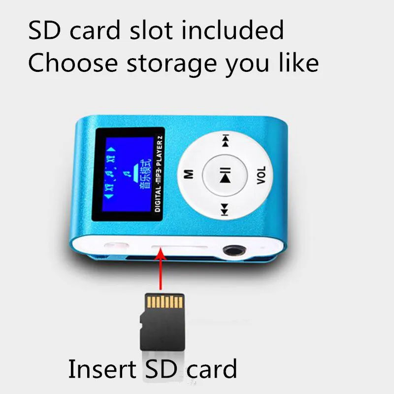 ̴ Mp3 ÷̾ Ŭ ̴ LCD ȭ  16 Ⱑ Ʈ TF ī ޴  Mp3 ÷̾ 100 /