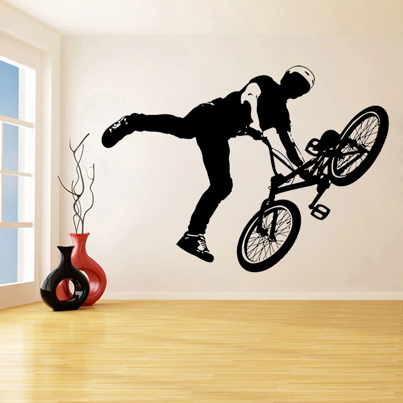 Виниловые наклейки на стену BMX велосипед байкер экстремальный спорт декор