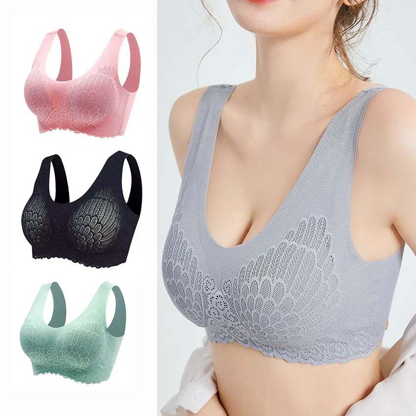 

Seamless Latex Bra Women Sexy Push Up Underwear Lace Breathable One-piece WireFree Comfortable Bralette Lingerie