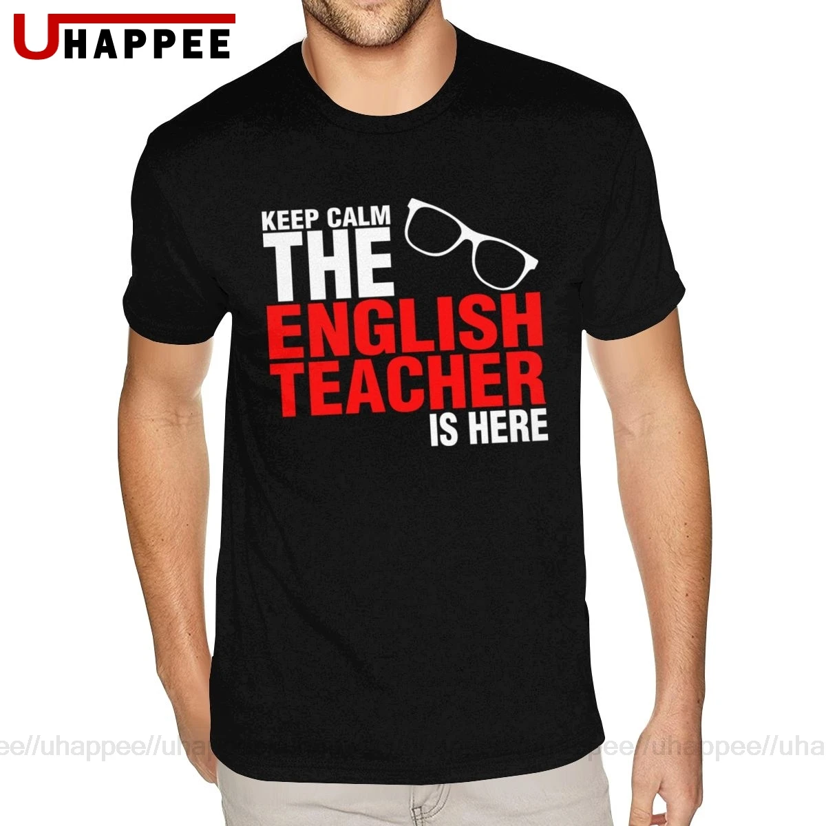 Негабаритная футболка с надписью Keep Calm The английский Teacher Is Here Мужская