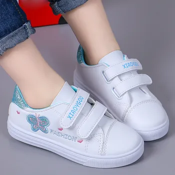 

Children Shoes for Girls White Sneakers Baby Kids Leather Flat Sport Shoes Breathable Fashion Kids Casual Student Running Shoes