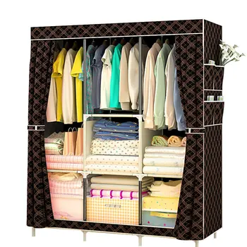 

Portable Folding Non-woven Wardrobe Dustproof Waterproof Bedroom Dorm Storage Cabinet Baby Clothes Closet Furniture Organizador