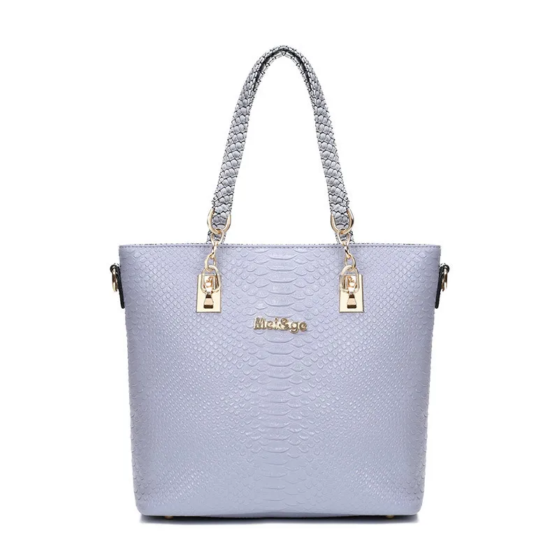

2016 New Style WOMEN'S Bag Solid Color Fashion Crocodile Pattern Different Size Bags Five-Piece Shoulder Bag Europe And America