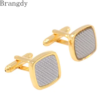 

Brangdy high-end carbon fiber cufflinks men's formal business French shirt cufflinks simple luxury square cufflinks