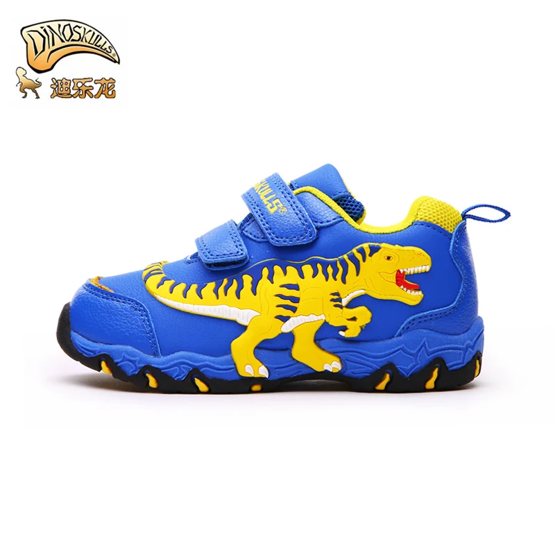 DINOSKULLS/детская обувь T-rex, кроссовки для маленьких мальчиков, кожаная Осенняя новая детская повседневная спортивная обувь с динозавром, резиновая обувь для мальчиков,#27-34