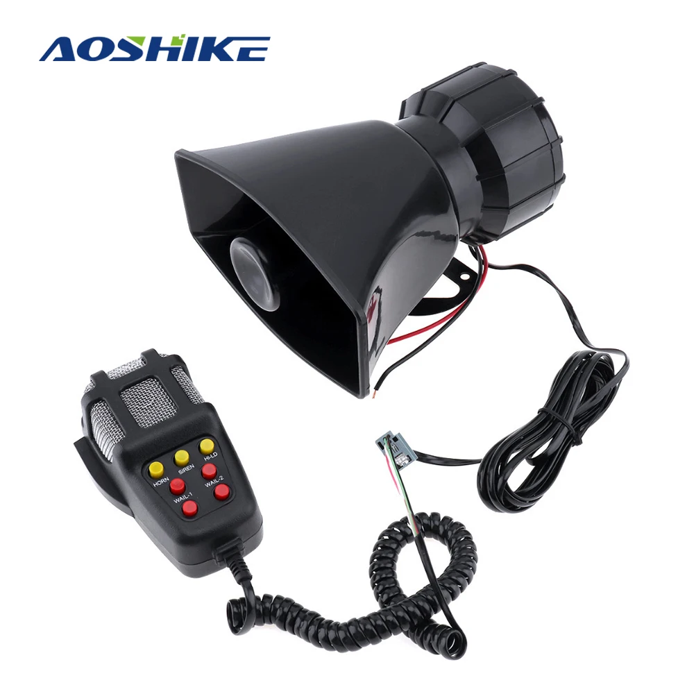 AOSHIKE, 1 шт., 12 В, 100 Вт, 7 тон, автомобильная звуковая запись, аварийная сирена, Автомобильная сирена, сигнальная система, динамик, аварийный усилитель, громкий динамик