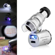 Mini 60x Microscope Magnifying with LED UV Light Pocket Jewelry Magnifier Jeweler Loupe Light Licht#3