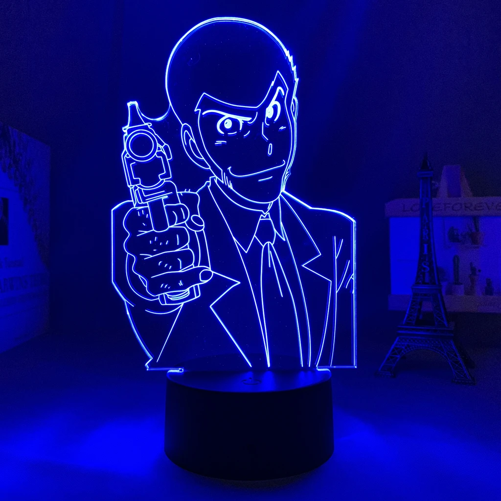 Anime Led Light Lupin The Third Arsene Lupin Iii For Home Decoration Rgb  Color Changing Table 3d Lamp Manga Lupin The Third - Night Lights -  AliExpress