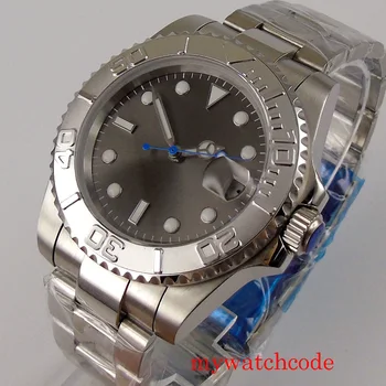 

bliger 40mm sterile grey dial men watch date display miyota 8215 NH35 automatic movement sapphire crystal