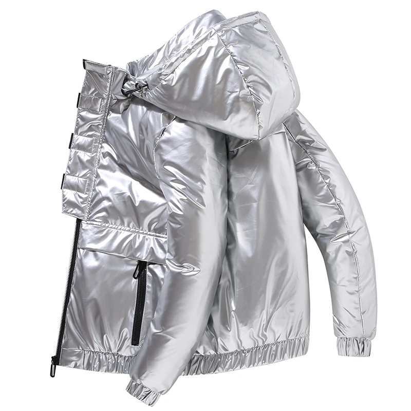 Winter men's down jacket men's coat bright casual fashion heavy jacket student trend young lovers shopping daily warm coat