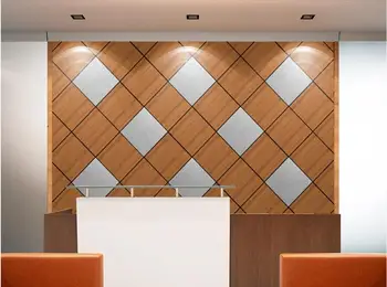 

Customized modern wood grain geometric mosaic TV background wallpaper mural