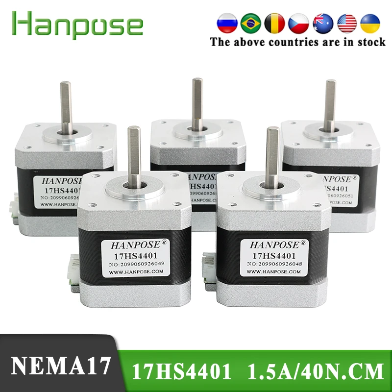 50pcs Nema17 Stepper Motor 42 motor 42BYGH 40N.CM 1.5A 17HS4401 12v step CE certification for CNC 3D printer accessories | Обустройство