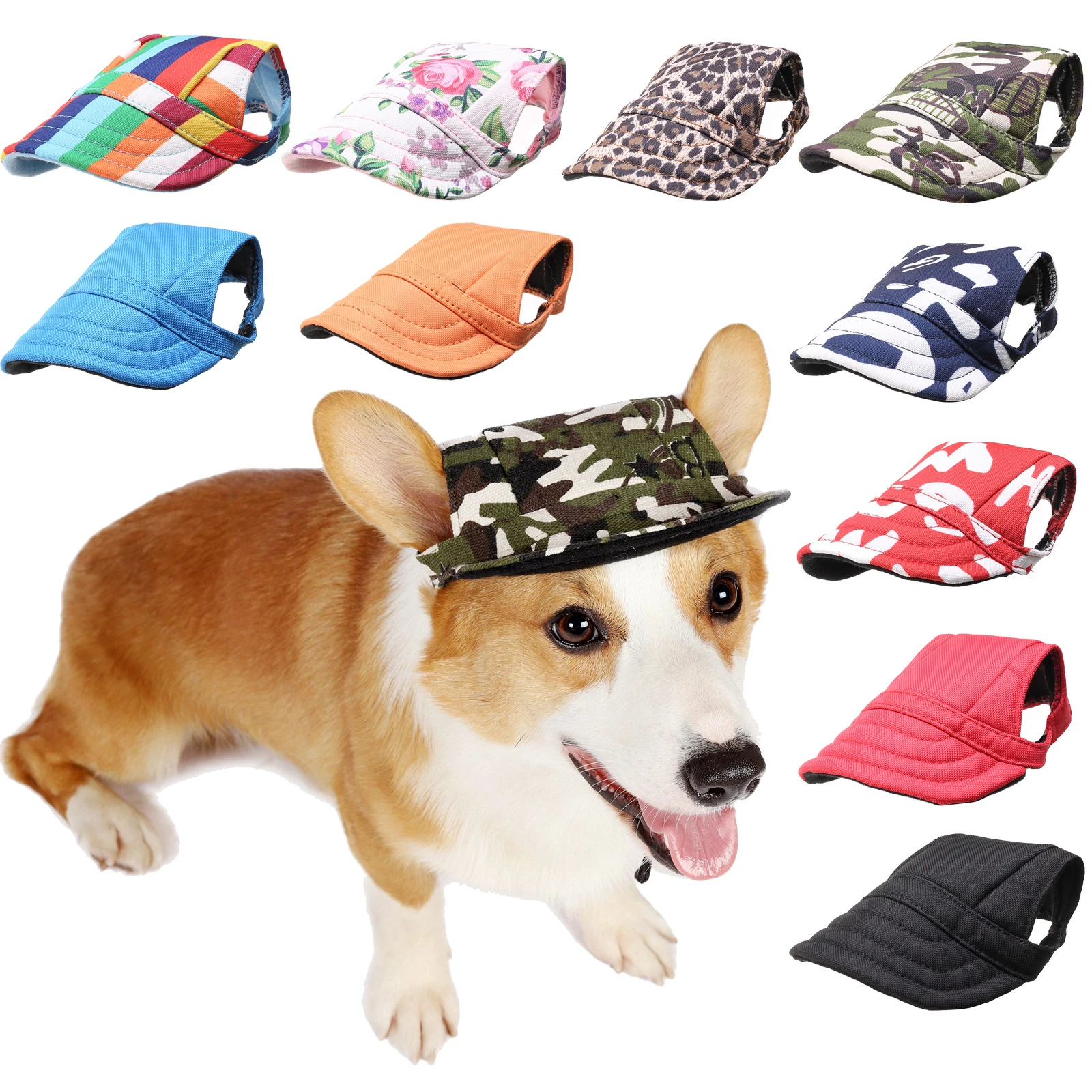 夏のペットの帽子 犬の野球帽 キャンバス 小さな犬の日焼け止めアクセサリー 犬用キャップ Aliexpress