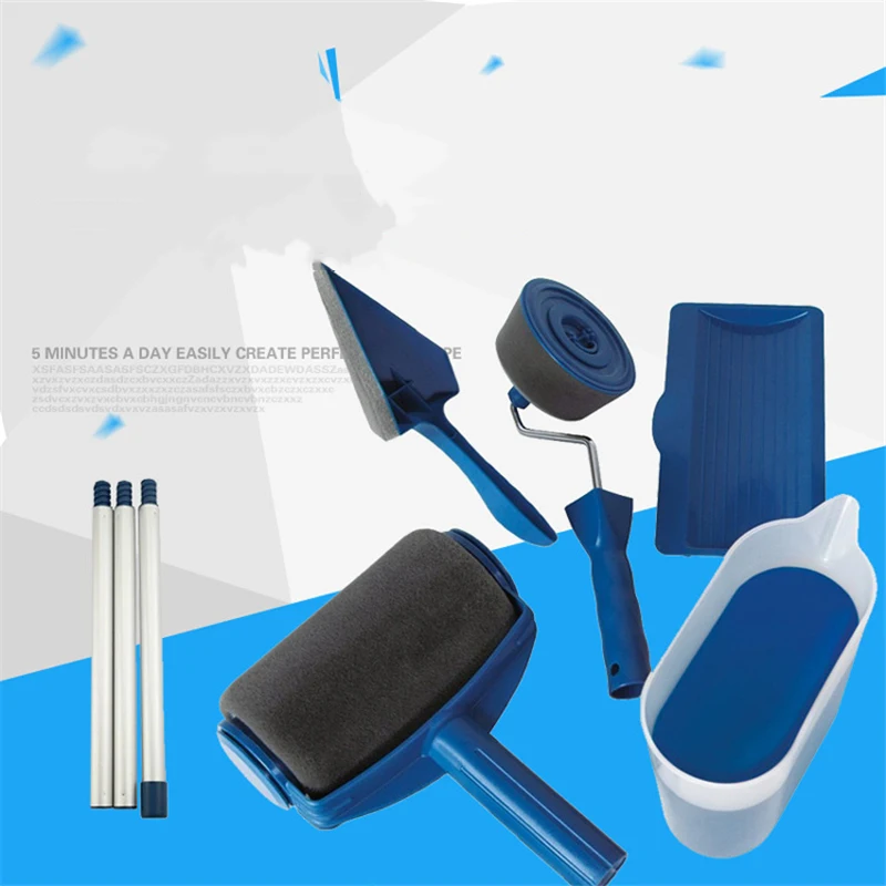 

5pcs/set Multifunctional Paint Roller Household Use Wall Decorative Brush Handle Tool DIY Easy to Operate Painting Brush Tools