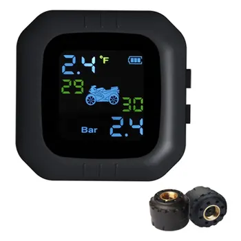 

Motorcycle Waterproof Real Time Tpms Wireless Tire Pressure Monitoring System Internal Or External Lcd Display Th Wi Sensors