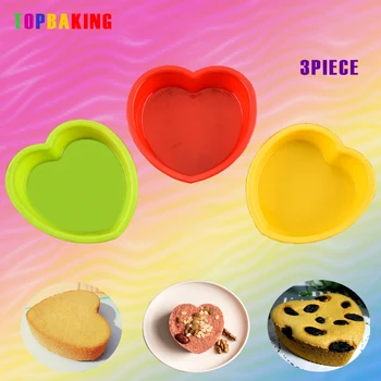 

TOPBAKING Heart Shape Silicone Cake Mold Freezing and Baking Cake Mousse Bread Mould Bakeware DIY Baking Tools