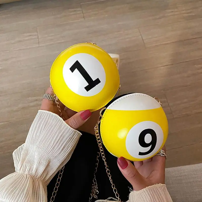 

Funny Mini Billiards Bag Women Shoulder Bag 2020 Fashion Letter Printed Round Crossbody Bag Pu Leather Purses for Female Handbag