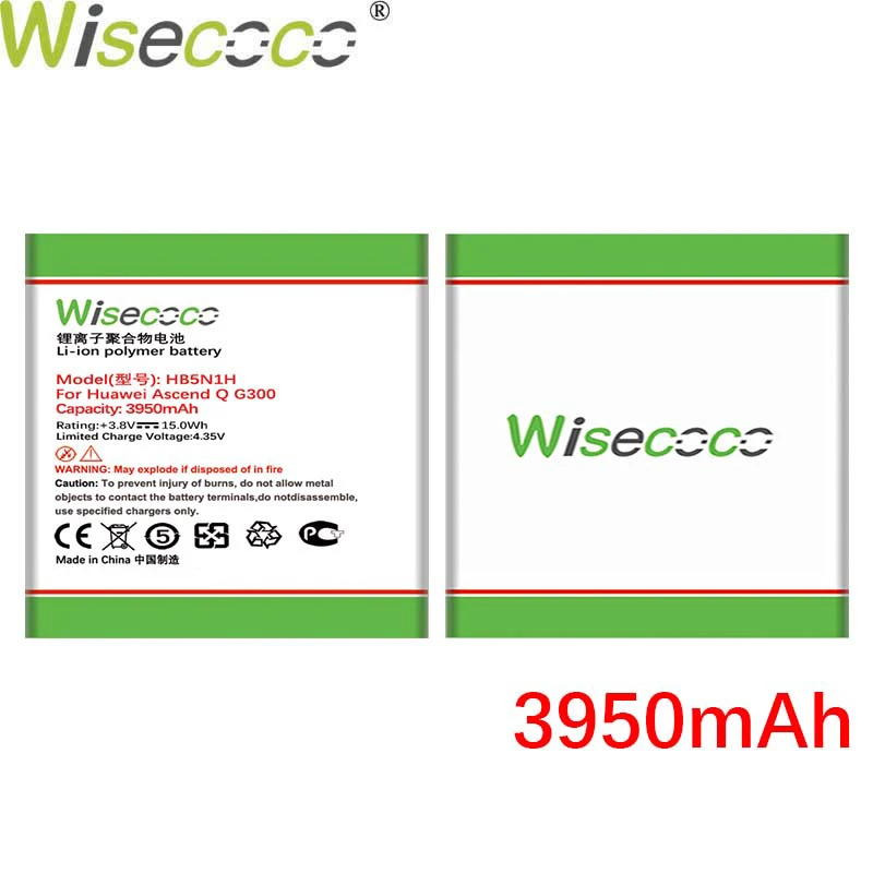 Аккумулятор Wisecoco 3950 мАч HB5N1 HB5N1H для Huawei Ascend G300 G305T C8812 U8815 U8818 T8828 Y220 Y310 U8825 T8830 G309T Y320