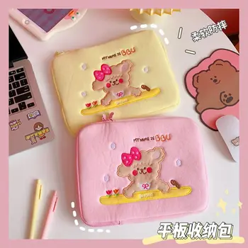 

Cartoon 9.7 10.5 Inch Handbag Mac Ipad Case Holder Korea Dog IPad Bags Soft Travel Business Storage Organizer Women Clutch Purse