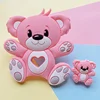 2Pc/Set Bpa Free Silicone Mini Fox Beads Baby Teether Silicone Fox Teether For Pacifier Clips DIY Cute Teething Toys 2
