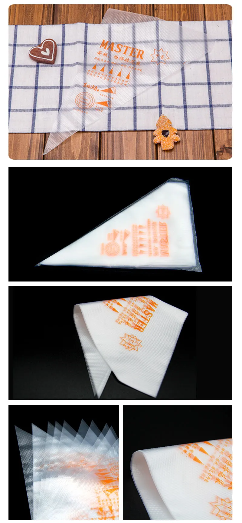 20/50/100pcs Disposable Pastry Bags S M L 3 Size Disposable Piping Bag Icing Fondant Cake Cream Decorating Pastry Tip Tools