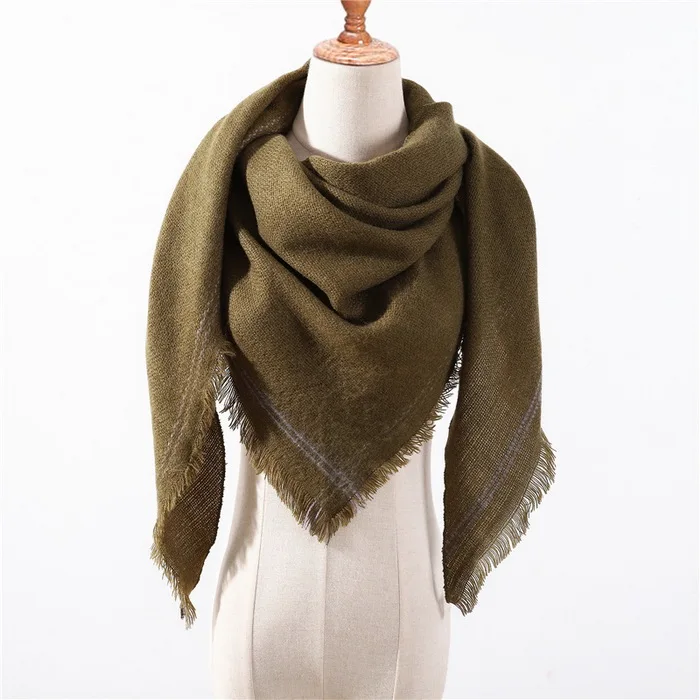 Модный вязаный женский шарф на весну и зиму, клетчатые теплые кашемировые шарфы, шали, роскошная брендовая бандана для шеи, Пашмина для девушек - Цвет: 25