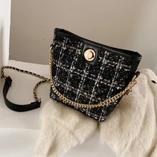 Осень Зима Западный стиль высокая чувство маленькая сумка женская новая волна Корейская версия дикая сумка через плечо модная сумка-мешок на цепочке