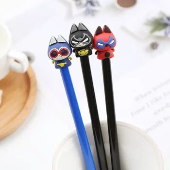 

20 Pcs Cartoon Silicone Head Cat Gel Pen Cute Learning Stationery Cat Pet Man Creative Personality Office Signature Pen