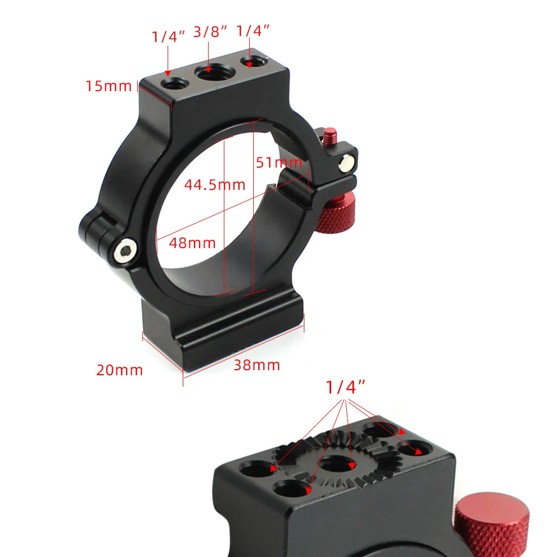 

1/4 Screw Expansion Ring Extension Microphone LED Video Light Mounting Clip Adapter for Zhiyun Crane 2 Gimbal Accessories
