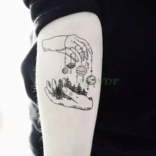 Водонепроницаемый временная татуировка наклейка крутая рука планета поддельные тату флэш-тату боди-арт татуаж запястье ноги рука для девушки мужчины женщины