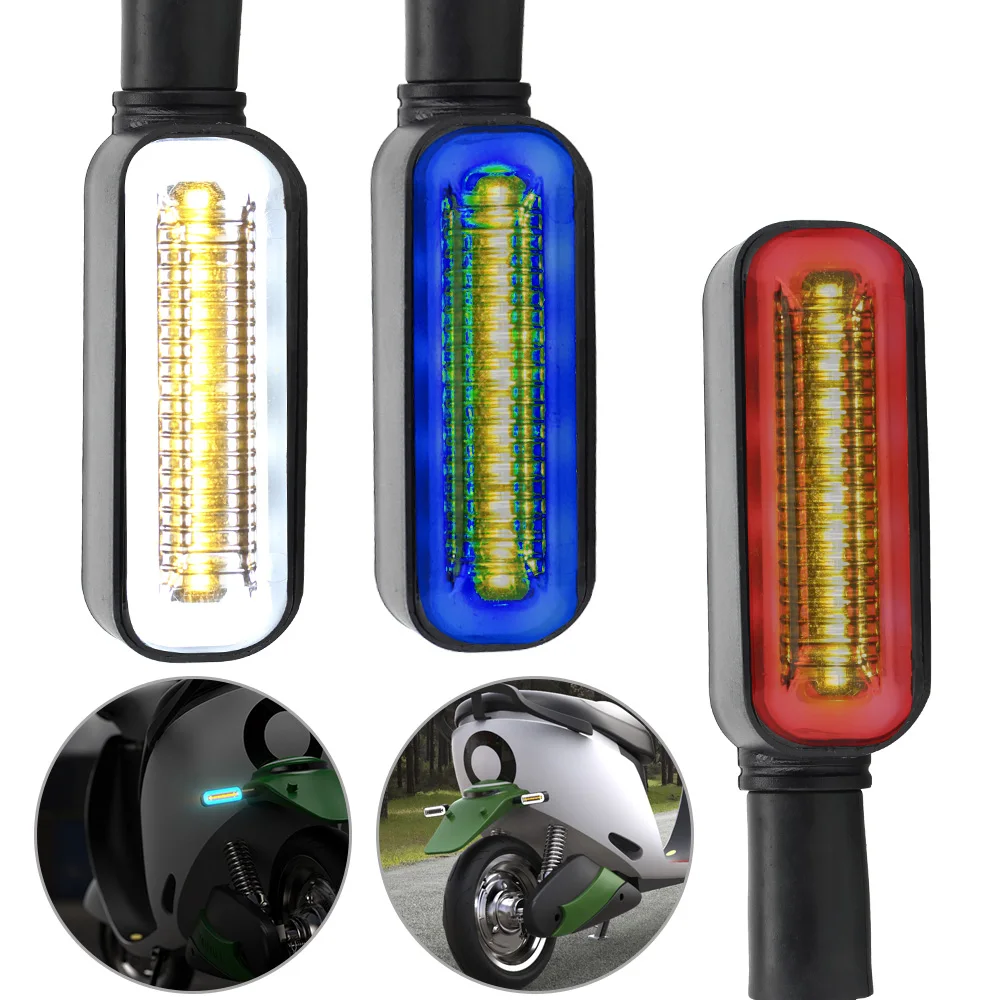 

12 LED Signal Lamp 2 in 1 Blinker Tail Lamp DRL Flowing Water Signals Universal Motorcycle Turn Signal Lights