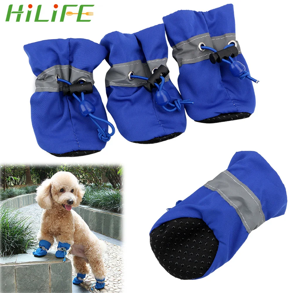 HILIFE Antiskid Puppy Shoes 4pcs Soft soled Dog Shoes Waterproof Soft