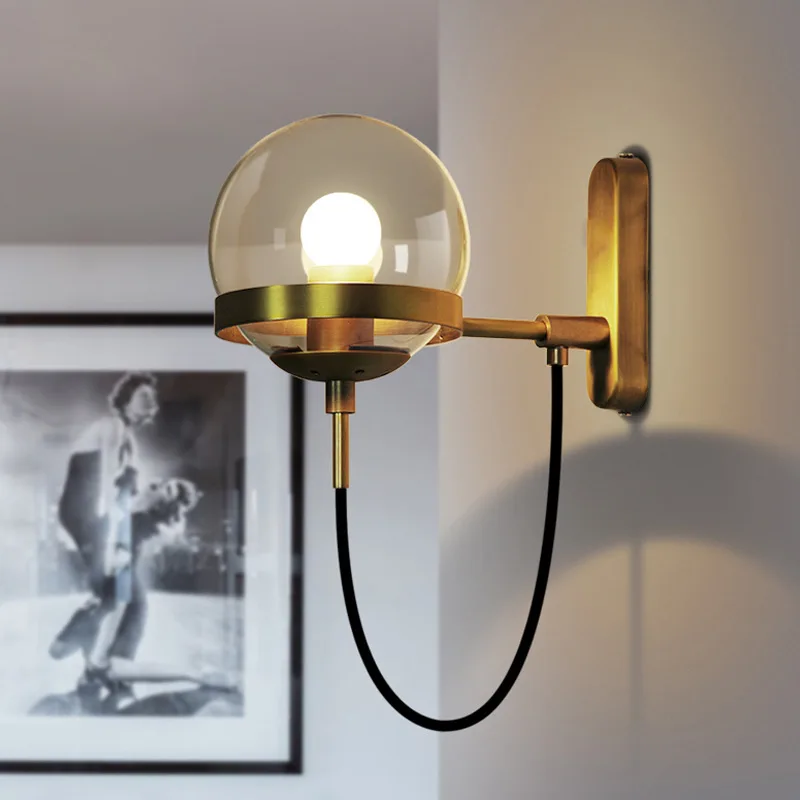 

loft mirror light wood bedroom bedside aisle monkey lamp home deco
