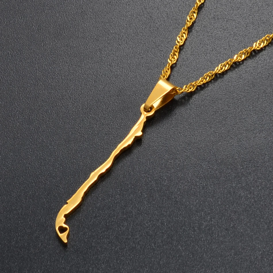 Anniyo Чили карта ожерелья с подвесками золотой цвет Шарм Республика Чили ювелирные изделия чилийские подарки#008221