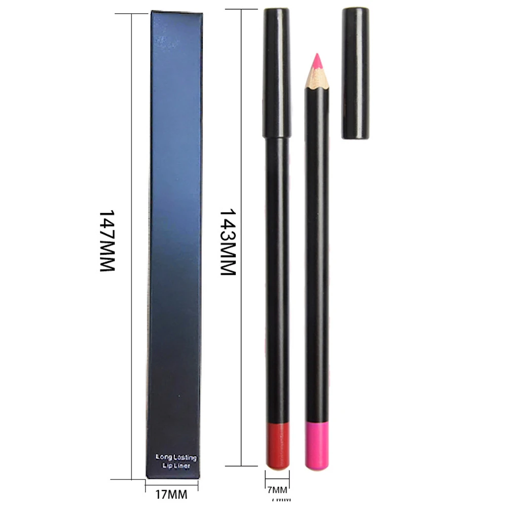 Private Label 12 Colors Matte brown Lip Liner Best Waterproof Lipstick Pen Pencil Wholesale Custom No Brand