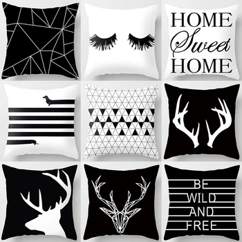 

Letter Alphabet Geometric Sofa Decorative Cushion Cover Pillow Pillowcase Polyester Throw Pillow Home Decor Pillowcover 40525