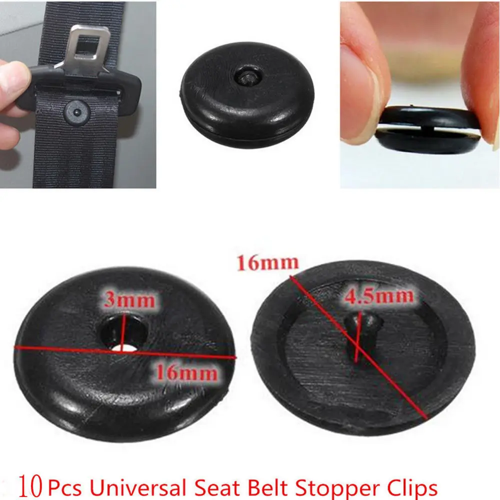 

10Pcs/Pack Safety Car Parts Car Safety Seat Belt Stopper Spacing Limit Buckle Clip Retainer Seatbelt Stop Button #277022