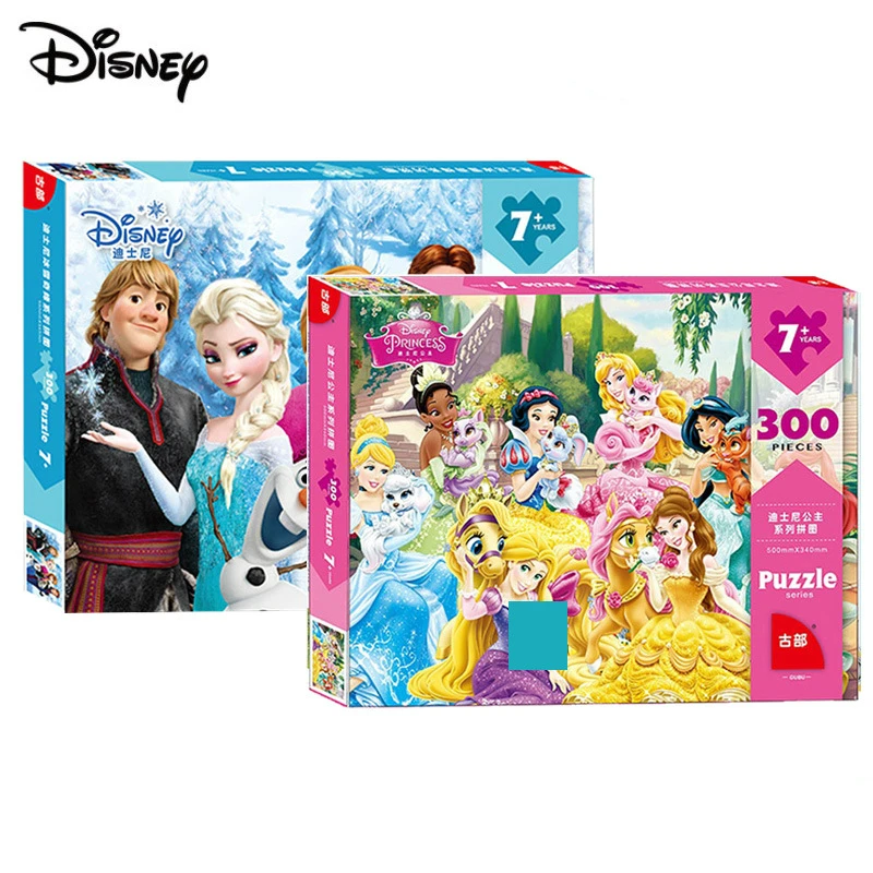 Disney-rompecabezas Frozen para niños y niñas, juguete educativo, Panel plano de 5-7-10 años, 300 piezas
