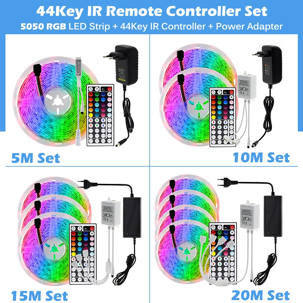 Светодиодный ленточный светильник RGB 2835 / 5050 5 м 10 15 цвет сменный гибкий