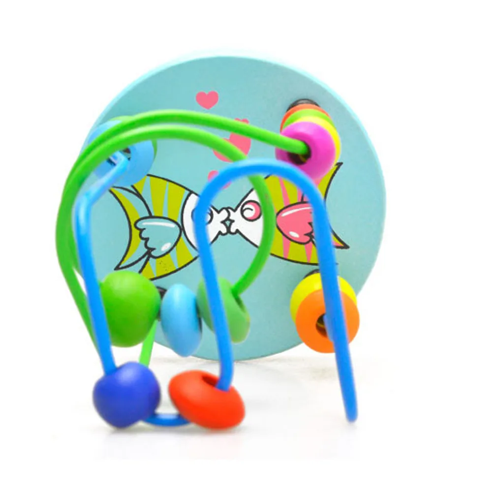 Educational Baby Kids Wooden Around Beads Toy kids Intelligence Toys Learning Education Baby Toys for children #B