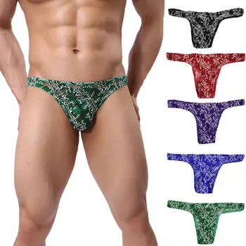 

Men's Sexy Underwear Transparent See Through Shorts Hot Lip Print Men's Sexy Underpants For Men Panties Cueca Boxer Men 51*