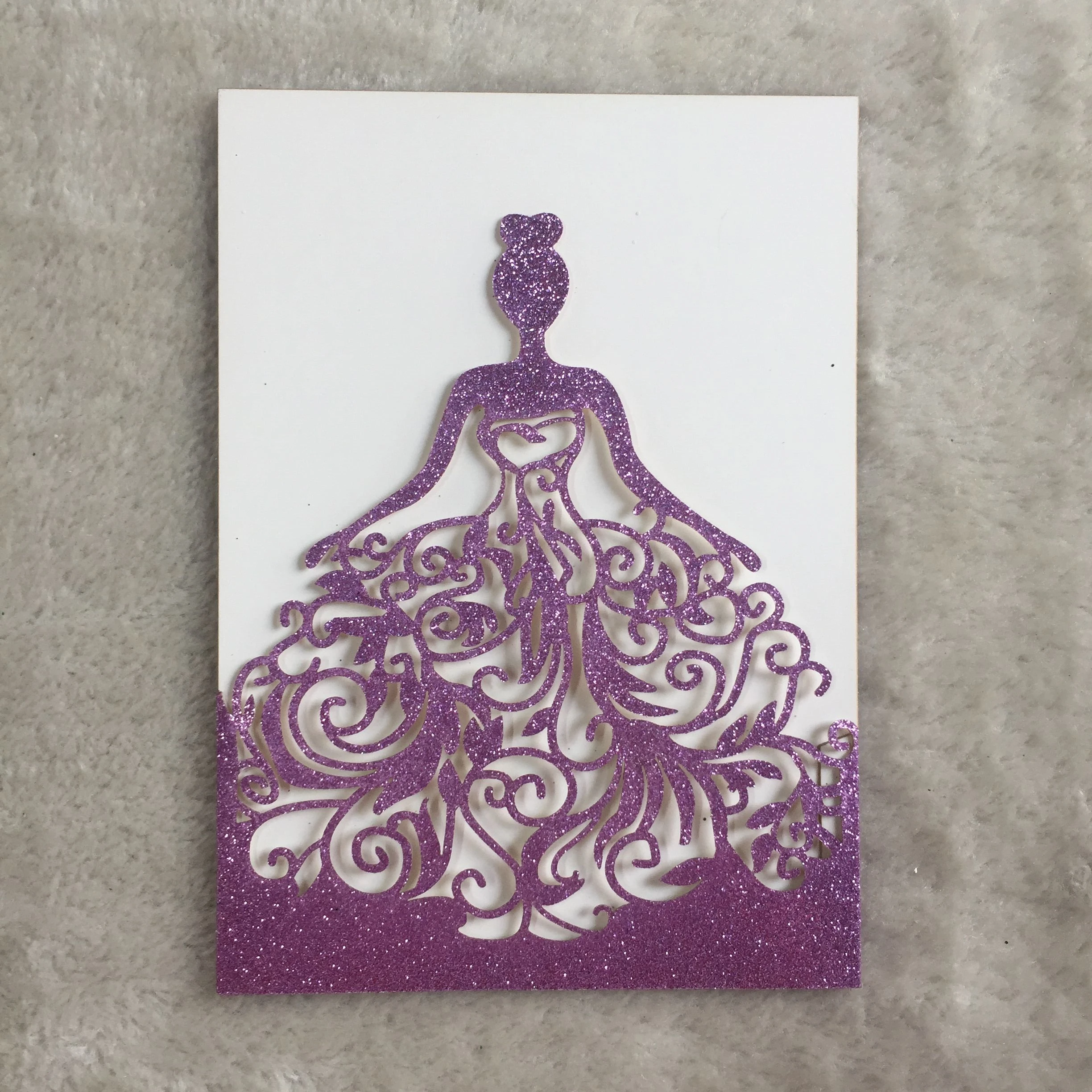 

Inc193 Classic Wedding Invitations Cards Custom Laser Cut Flower Printable Customizable Baby Girl Birhday