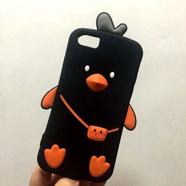 Phone Cases For iPhone 5 S 5S Coque Case Silicon 3D Cute Cartoon Shell For iPhone5 Back Cover For iPhone 5se Case Capinha Para Black Duck