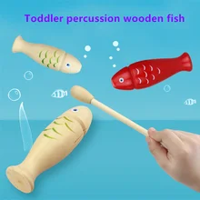 Музыкальные инструменты для детей, ксилофон, музыкальная детская деревянная рыба, ударный игрушечный инструмент, игрушки для детей дошкольного возраста
