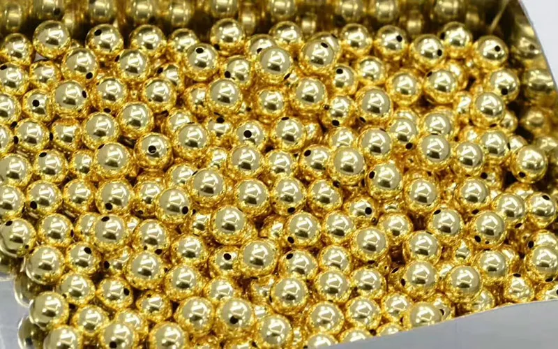 Au750 gold beads diameter 2mm-5mm optional 18k gold accessories Fine jewelry Finding DIY Parts (14)