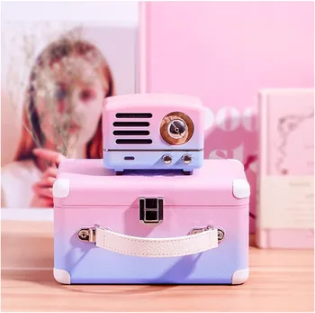 

New Maoking Little Prince OTR Vapor wave speaker FM Radio Pink blue gradient Bluetooth Wireless Music Metal Player MW-2 gift