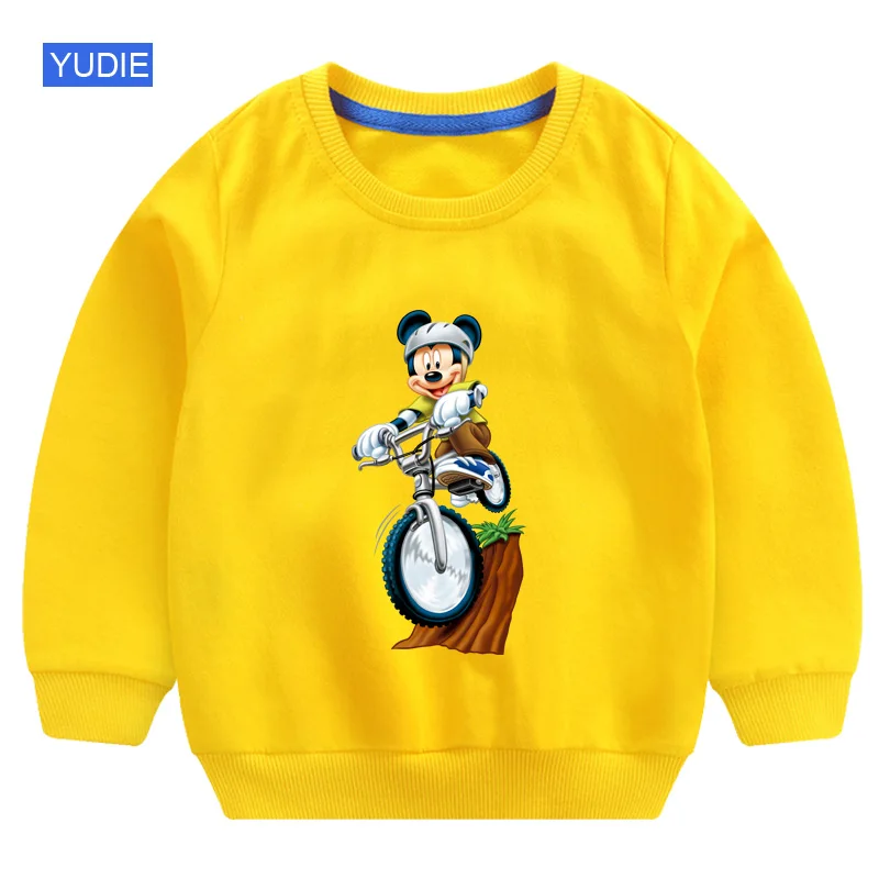 

kids Sweatshirts Mickey Mouse Cotton Pullover Tops for Baby Boys Autumn Cartoon Animals cute 2019 autumn children sweatshirts