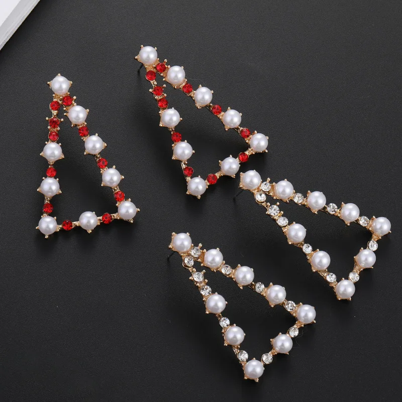 

Greek DST Letter sorority rhinestone Delta Sigma Theta pearl Earrings