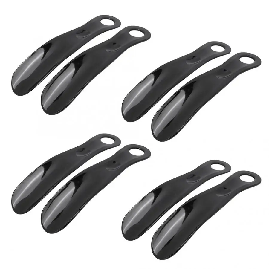8pcs Plastic Shoe Horn Shoe Brush Portable Shoe Spoon Shoehorn Lifter Black Brush For Suede Nubuck Boot